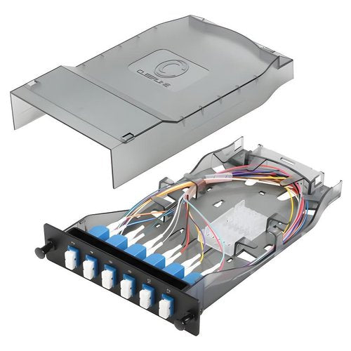 Cleerline CTG-SHDLC12-SMA HD Splice Cassette, 12-Fiber, Duplex, LC/APC, 9 µm OS2, 1 m Pigtails (Replaces SHDLC12-SM-APC)