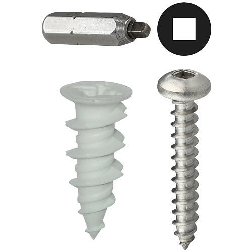 Dottie WDK8NSQ Drill Bit Set with Number 8 Nylon Square Anchors, 50 Screws, and 1 Bit
