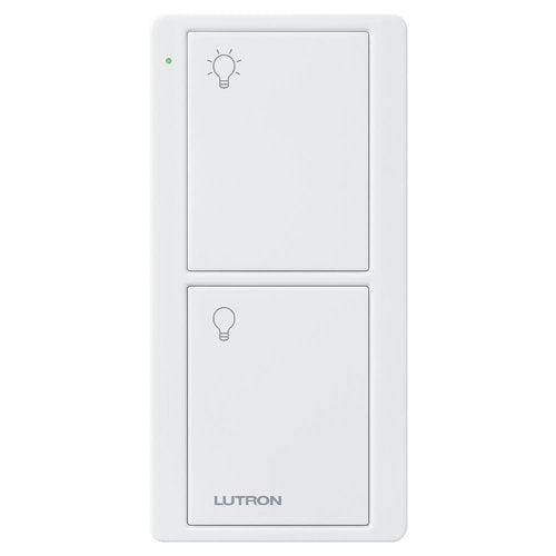 Lutron PJ2-2B-GWH-L01 2-Button Pico Smart Remote, with Light Icons, White