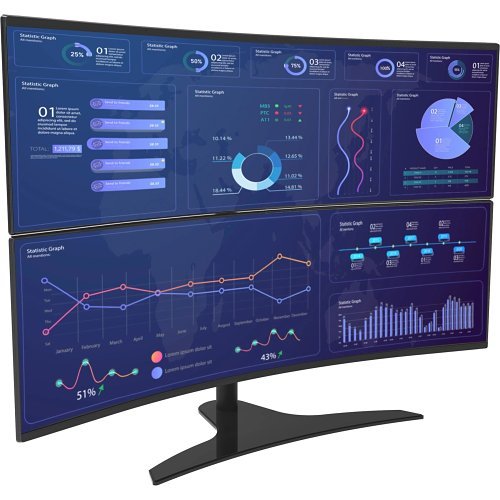 Peerless-AV LCT650SD 1x2 Freestanding Universal Desktop Stand for 24\\" to 49\\" Ultra-Wide Curved Monitors, Black