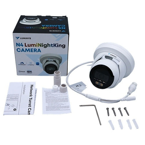 Luminys N4T-8VA2 8MP IP LumiNightKing Turret Camera, 2.8mm Lens, AI ISP, iMD, White