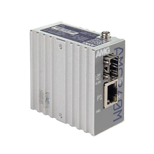 AMG Systems AMG260M-1G-1S-PD AMG260M Series Industrial Powered Mini Media Converter, 1 x 10/100/1000Base-T(x) RJ45 Port with PoE PD Class 1 Input, 1 x 100/1000Base-FX SFP Port