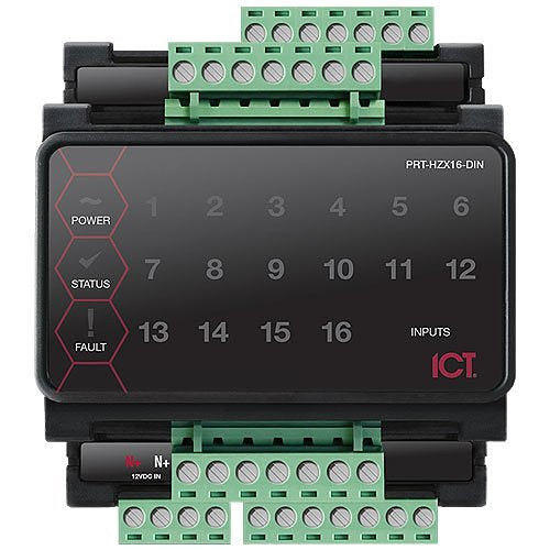Inaxsys PRT-HZX16-DIN Protege Half DIN Rail 16 Zone Input Expander, Security Devices Accessories