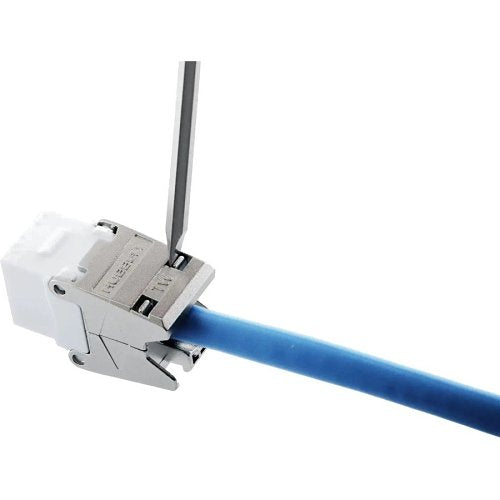 Hubbell HJU6AW CAT6A Jack with Cobra-Lock Termination, White