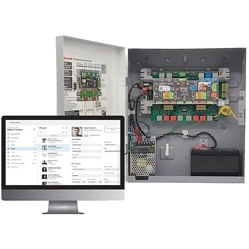 Honeywell NC-MPA4MPKT2 MAXPRO Access Control Kit with MPA4 4-Doors, Access Controller and Metal Enclosure, 2x OP30HONS OmniProx Mullion Proximity Card Reader and 20x OmniProx ISO Credential Cards
