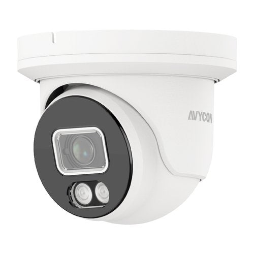 AVYCON AVC-NCE81F28 Diversity Series InfiniteColor 8MP H.265 IR Turret IP Camera, 2.8mm Fixed Lens, White