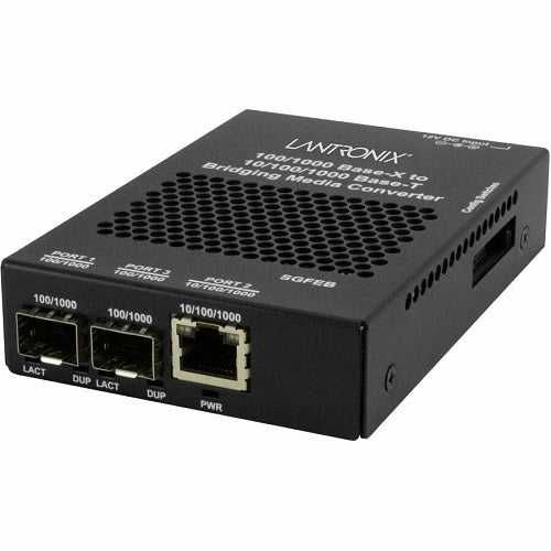 Lantronix SGFEB1040-230-EU 10/100/1000BT to 1000BX, Dual SFP, EU Power Supply