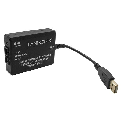 Lantronix TN-USB-FX-01(SC) USB2.0 to 100BASE-FX Ethernet Media Converter