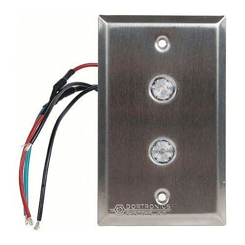 Dortronics 7201XL2-H High Intensity LEDs Mounted on 1-Gang Stainless-Steel Plate