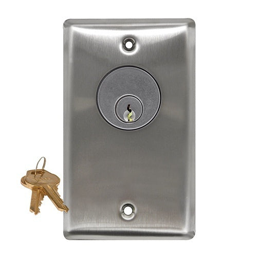 Camden CM-1210-60KA CM-1200 Series Key Switch with Mortise Cylinder Mounted, Keyed Alike, 1-1/8\\", SPST Maintained