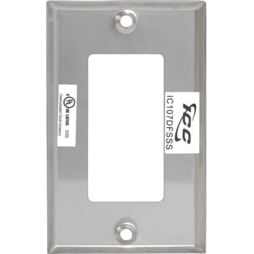 ICC IC107DFSSS Decorex Faceplate with One Insert Space in Single Gang, Stainless Steel