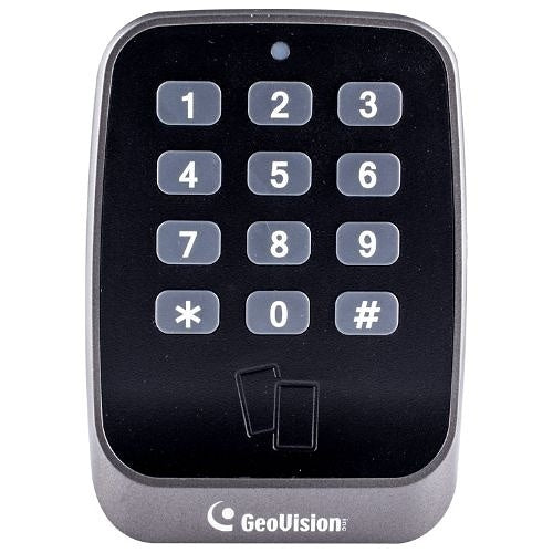 GeoVision GV-RKV1355 Keypad Reader, Wiegand, RS-485 Interface, Vandal Resistant, Black