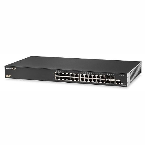 Signamax SC30020 C-300 24-Port Gigabit PoE+ Full Power Managed Switch, Uplink SFP Ports