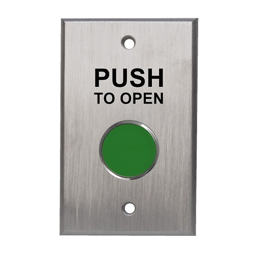 Camden CM-8000G/3 CM-8000 Series Extended Vandal Resistant Exit Push Button, Single Gang, Spring Return, Normally Open, Push to Open, Green