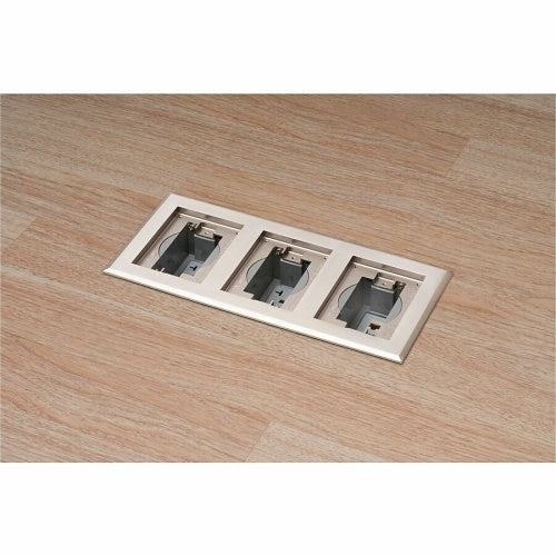 Arlington FLBC8538NL 3-Gang Recessed Cover / Frame with Gasket, Nickel-Plated Zinc