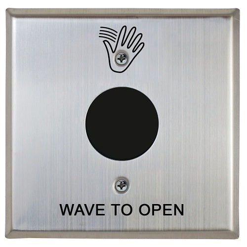 Camden CM-333/41SW Hybrid Battery Powered Touchless Switch, 1 Wired Relay, Hand Icon and \'Wave to Open\' Text