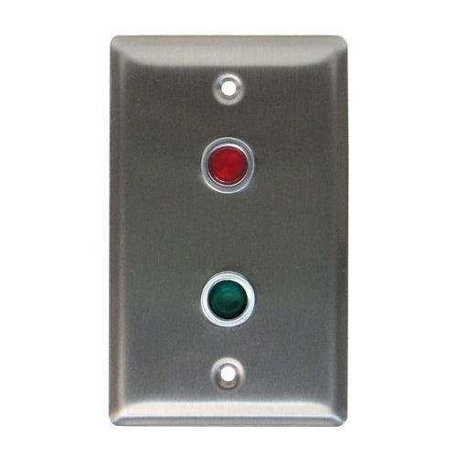Camden CX-LED2/56RG LED Plate, Red and Green LED, Stainless-Steel Single Gang Faceplate, 'Door Locked/Unlocked'