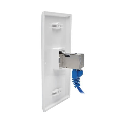 Tripp Lite N235-001-SH-D CAT6 Straight-Through Modular Shielded In-Line Snap\\" Coupler with 90-Degree Down-Angled Port (RJ45 F/F)