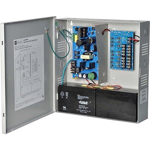Altronix 8 Fused Outputs Supervised Power Supply/Charger. 12/24VDC @ 6A. Grey Encl. Image of AX-SMP7PMP8