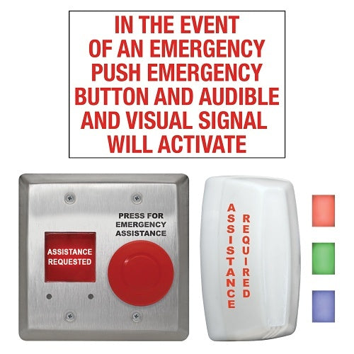 Camden CX-WEC10BK2 Emergency Call System Kit with Combo Push Button and LED Annunciator and Multi-Color LED Dome Light