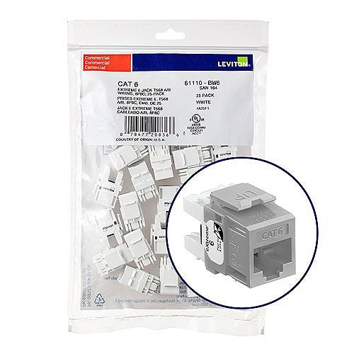 Leviton eXtreme 6+ Component-Rated Keystone Jack Image of LV-61110BG6
