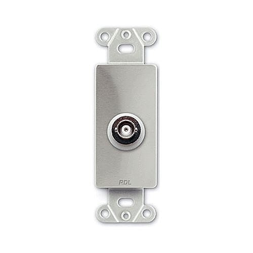 RDL DS-BNC/D Series Insulated Double BNC Jack on Decora Wall Plate, Stainless Steel