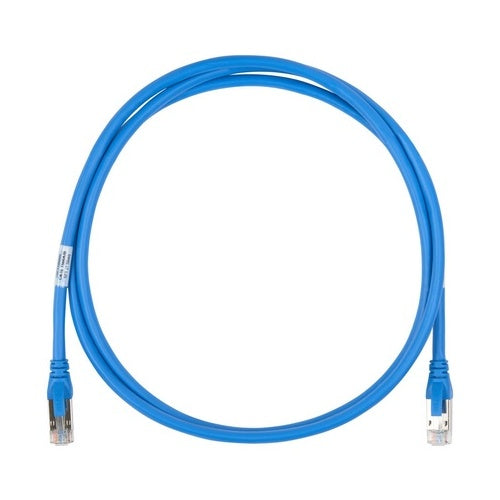 Belden C6F1106002 CAT6+ 24/4 Pair Solid Shielded Patch Cable, Bonded-Pair, CMR, T568A/B-T568A/B, 2\' (0.6m), Blue Image of 7B-C6F110600
