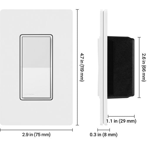 Lutron ST-AS-WH Accessory Switch, Multi-Location Switching for Select LED+ Dimmer Switches and LED+ Pro Max models, White