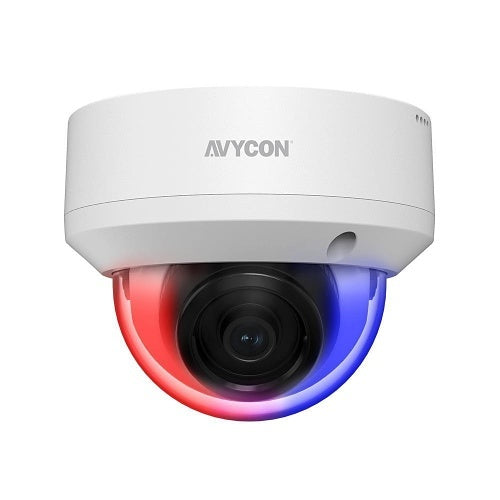 AVYCON AVC-NDV51F28 Diversity Series 5MP AI Fixed Vandal Dome IP Camera, 2.8mm Lens, Active Deterrence, PoE, IP67, Black