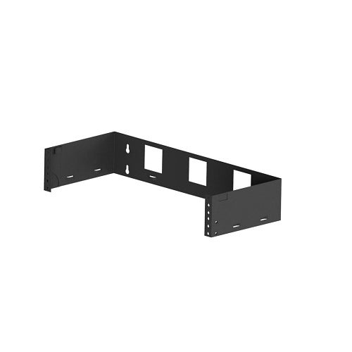 Hubbell WBB28 Wall Mount Bracket, Bottom Hinged, 2U, 8\\" Deep x 19\\" Width, Steel, Black
