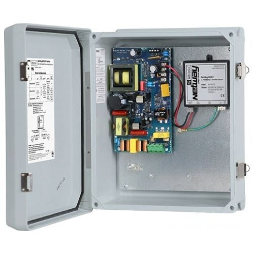 Altronix NetWaySP2BTWP 2-Port Ethernet to Fiber Hardened 802.3bt 4PPoE Switch / Media Converter with IP66 Rated Outdoor Enclosure