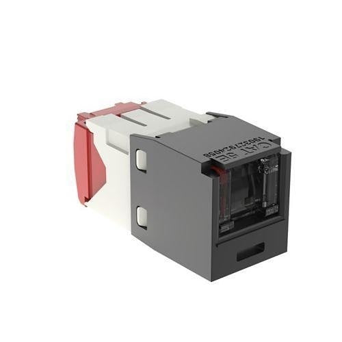 Panduit CJH5E88TGBL Mini-Com CAT5e UTP RJ45 Spring-Shuttered TG Jack Module, Black