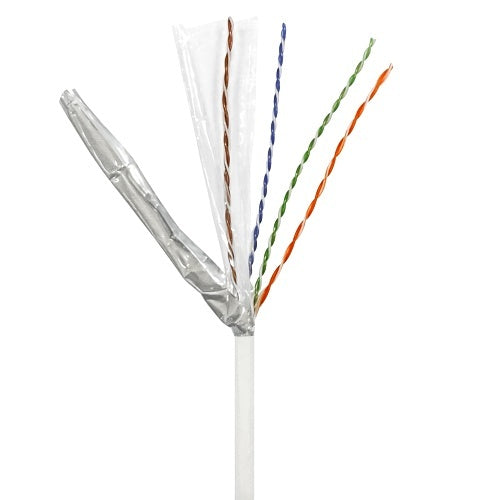 ADI PRO 0E-CMR6WHPS CAT6+ 23/4 Solid BC Plus Riser Cable, Shielded, UTP, CMR / FT4, 1000\' Wood Reel, White