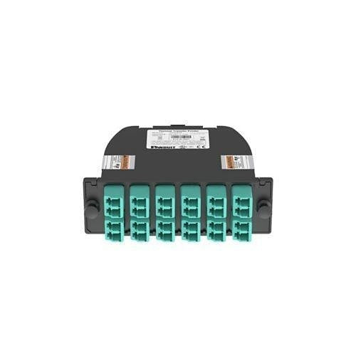 Panduit FC2ZN-24-10AF QuickNet MTP Fiber Optic Cassette, 24-Fiber Total, OM4, Standard Loss, Duplex LC Adapter, Modified Method A