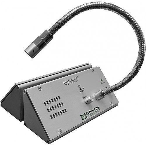 Alpha SC-300 Under-The-Glass Intercom, Counter Mount, Switch between Hands-Free and 20" Gooseneck Microphone Operation, 120VAC, Includes 18VDC Plug-in Power Supply