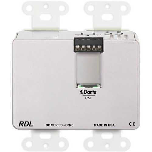 RDL DD-BN40 Wall-Mounted Bi-Directional Mic/Line Dante Interface, x 2