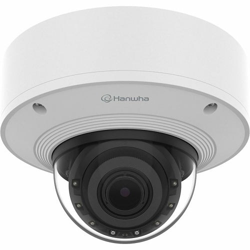 Hanwha PNV-A6081R-E2T P Series 2MP Outdoor IR Vandal Dome IP Camera Pre-Loaded with SolidEDGE WAVE VMS and 2TB SSD, 4.38-9.33mm Motorized Varifocal Lens, White