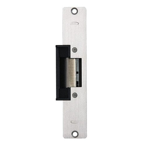 RCI 4108 4 Series Centerline Electric Strike, Fail-Secure, 24VAC/VDC, 1-7/16"W x 7-15/16"(37mm x 202mm), Radius Corner, Brushed Stainless Steel