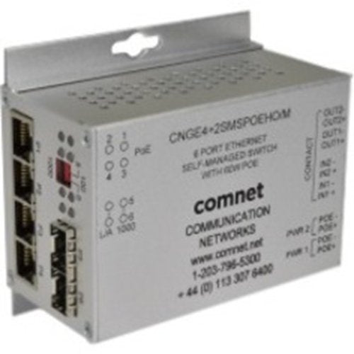 ComNet 10/100/1000 Mbps Intelligent Redundant Ring Gigabit Switch With Optional PoE+ Image of C4-CN42SMSPM