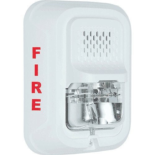 System Sensor P4WLA L-Series Indoor Selectable Output Horn Strobe, 4-Wire, Wall Mount, \\"FIRE\\" Marking, White