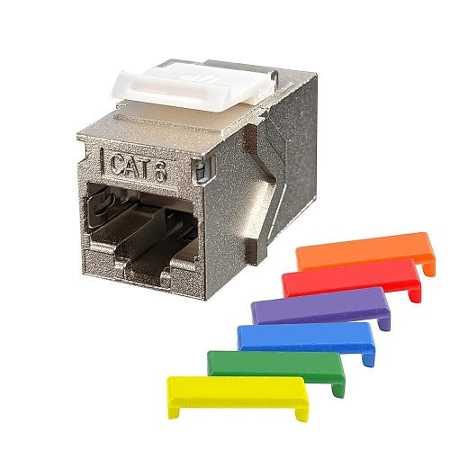 Simply45 S45-3270-25 CAT6 STP Keystone Jack Feed-Through Coupler, 6 Color Options