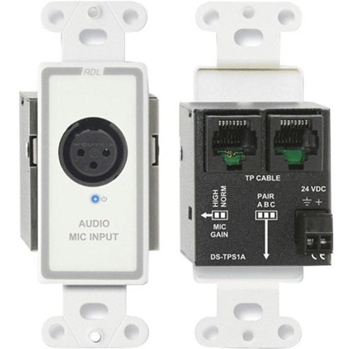 RDL D-TPS1A Active Single-Pair Sender, Twisted Pair Format-A, XLR microphone input with Phantom