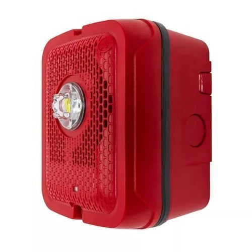 System Sensor SPSRKLED-B L-Series Speaker Strobe with LED, Outdoor, Wall-Mount, Bilingual Label, Red