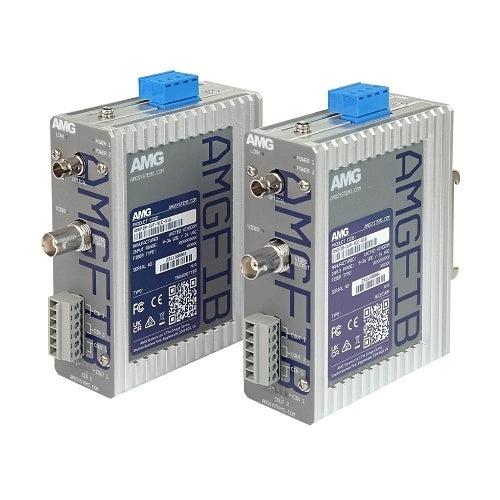 AMG Systems AMGFIB-1VR-3CC-M1B-D AMGFIB Series Dual 1-Channel CVI / TVI / AHD / CVBS Video Receiver, 3-Contact Closure, Multimode 2Km, 1-Fiber per Channel, B-Side