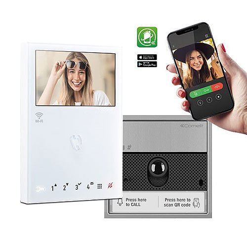 Comelit KVU8508 Surface Mount Single-Family Ultra Kit for ViP System, Includes UT8020, 6722W, 1456S, 1441B Image of CU-KVU8508