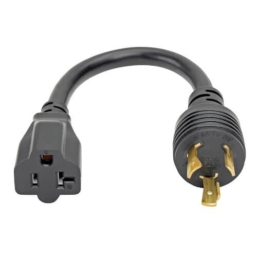 Eaton Tripp Lite P046-06N-T Power Cord Adapter, NEMA L5-20P to NEMA 5-15R, Heavy-Duty, 20A, 125V, 12AWG, 6\\" (15.24cm), Black