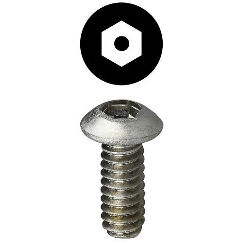 Dottie T63212HB #6-32 1/2\\" Hex Pin Button Head TamperProof Machine Screw, 100-Pack