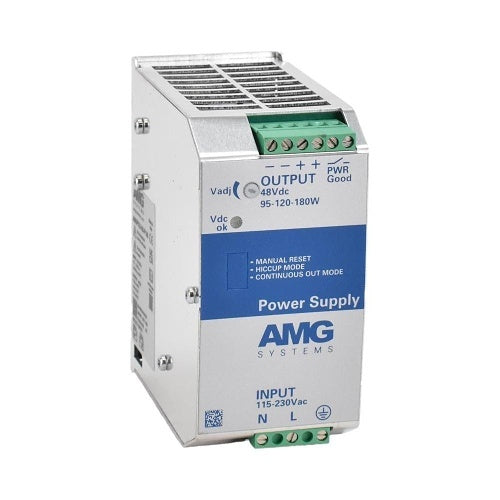 AMG Systems AMGPSU-I48-P145 Industrial Power Supply with DIN-Rail Mounting, 48VDC, 145W