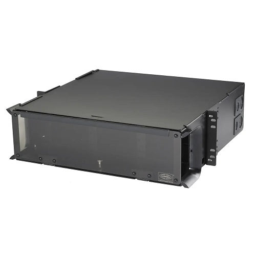 Hubbell FCR3U12SP FCR Series Fiber Optic Rack Mount Enclosure, 3U, 12 FSP, Unloaded