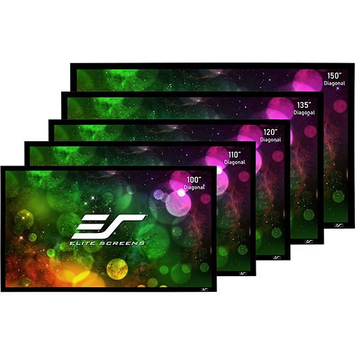 Elite Screens Sable Frame B2 135\\" 16:9 Active 3D 4K/8K Ultra HD Fixed Frame Home Theater Projection Projector Screen with Kit